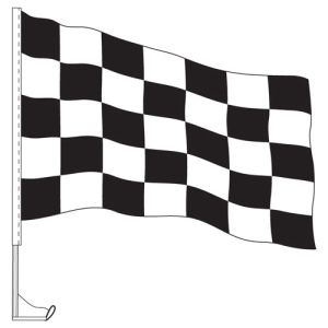 Car Flag with Window Clip - Checkered Black