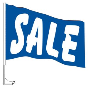 Car Flag with Window Clip - "Sale" Blue