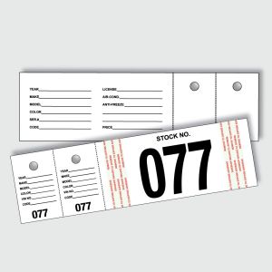 Stock Numbers with Key Tags - White