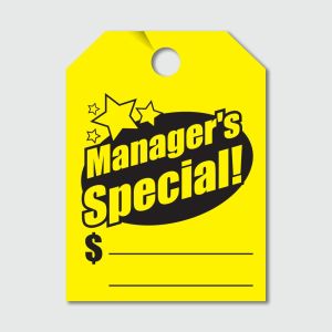 Fluorescent Mirror Hang Tag - "Manager's Special"
