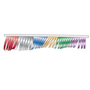 Metallic Fringe Pennant Streamer - Multi Color