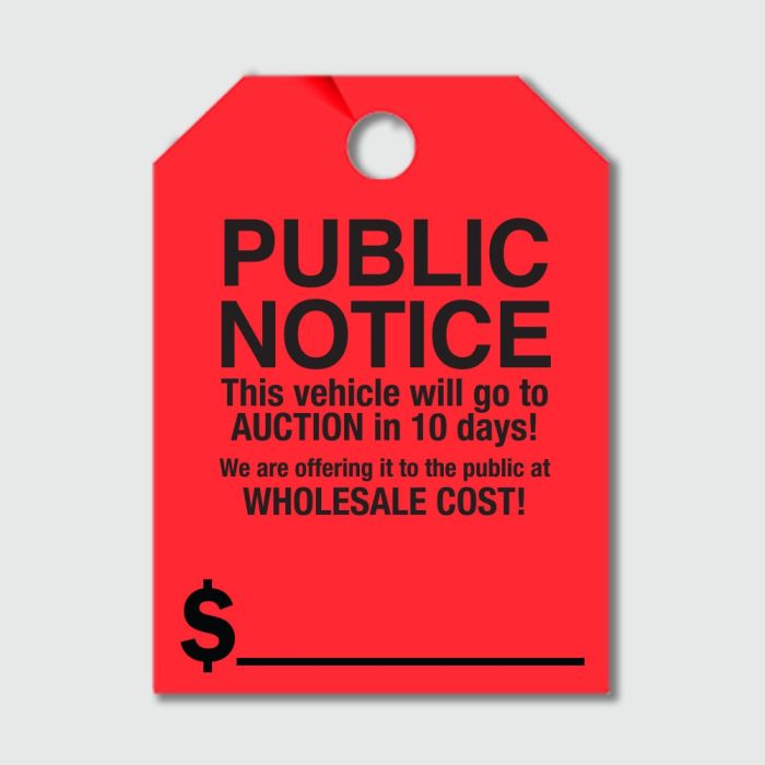 Mirror Hang Tag - "Public Notice"