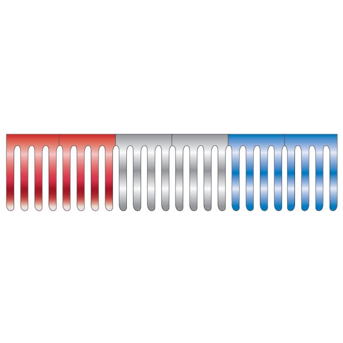 Metallic Fingercut Pennant - Red, Silver, Blue