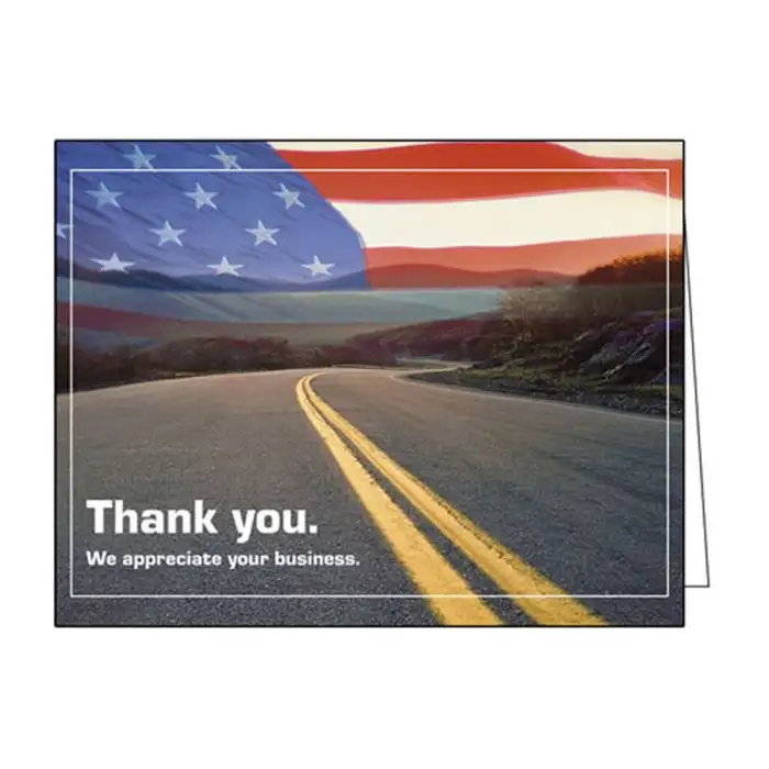 Thank You Card - Flag and Road