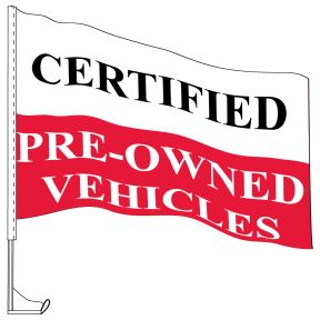 Car Flag with Window Clip - Certified Red