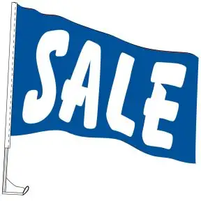 Car Flag with Window Clip - "Sale" Blue