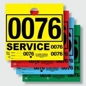 4 Part Service Department Hang Tags