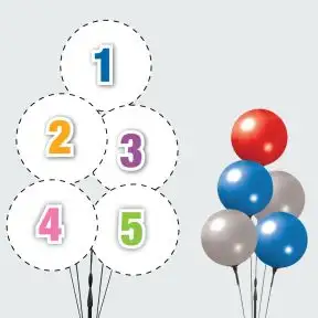 Pick Your Colors - 5 Reusable Balloon Cluster