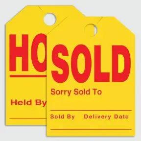 2-Sided Mirror Hang Tag - Hold Sold