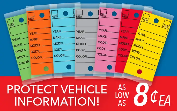 Key Tags and Rings Protect vehicle information with Laminated Key Tags – as low as 8¢ each!