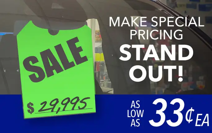 Mirror Hang Tags Mirror Hang Tags - Sale make special pricing stand out. As low as 33¢ each!